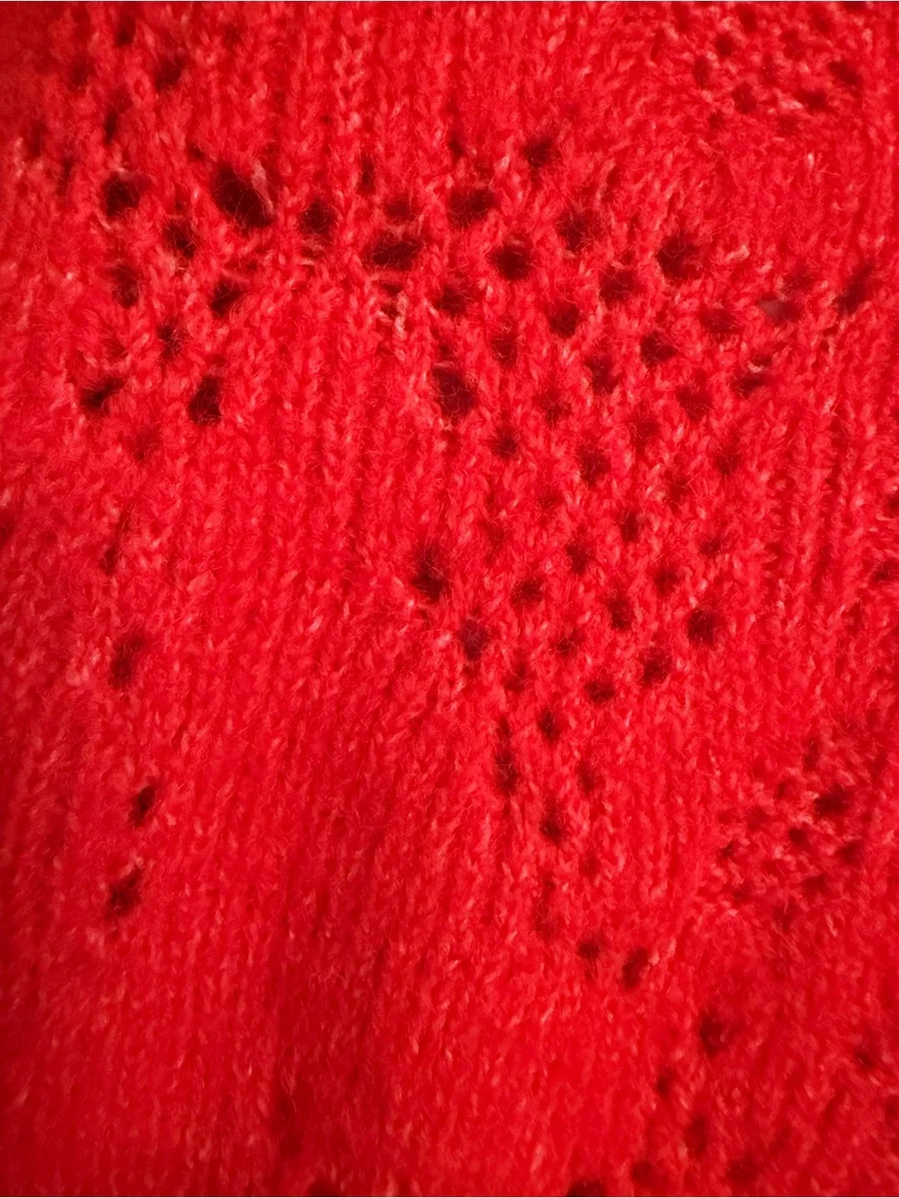 NWT Intimately Free People Oversized Open Knit Sweater XS/S Red Boho